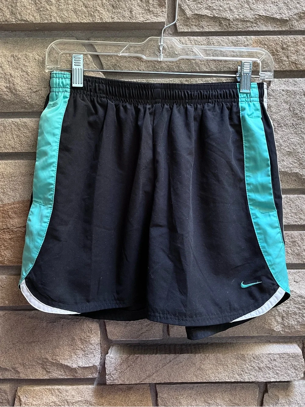 Nike Y2K Women's Black & Teal Athletic Shorts small